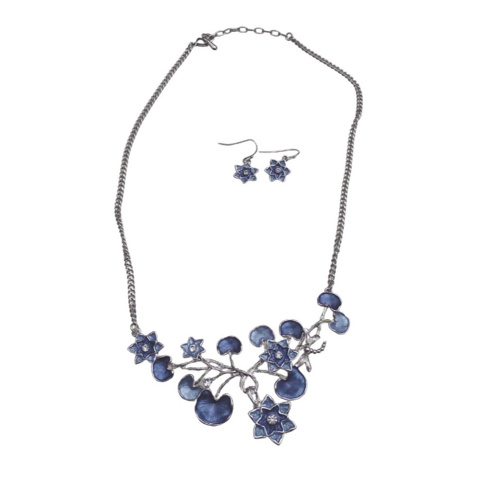 Blue Lotus necklace set 4027